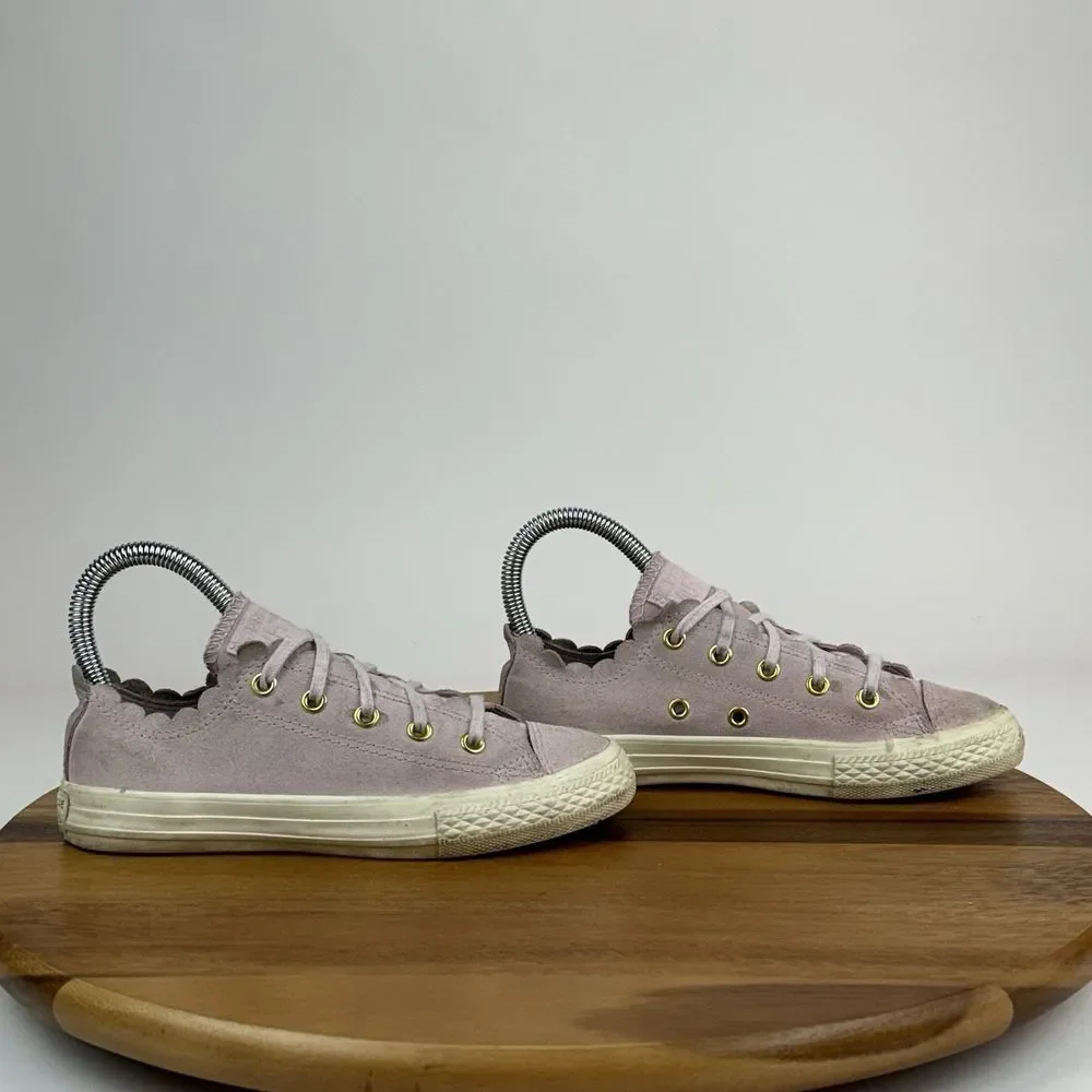 Big Kids Girls Converse Chuck Taylor All Star Frilly Thrills Pink Shoes Size 1 Y